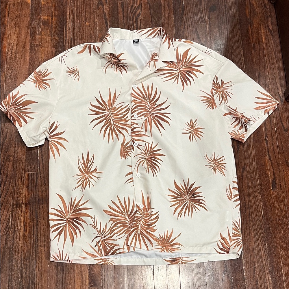 Tropical Palm Print Casual Shirt